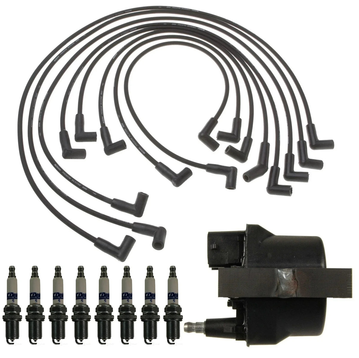 Ignition Wires Coil & 8 Spark Plugs Kit for Chevy Camaro (1987)