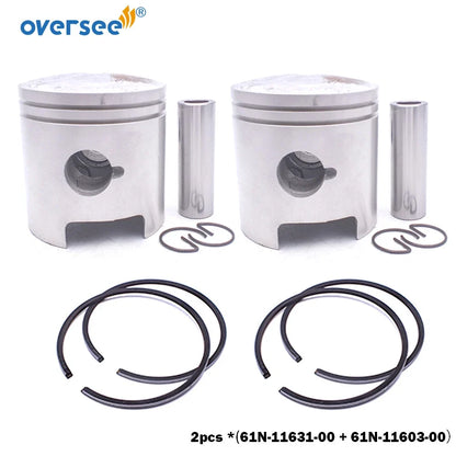 2pcs Piston Set STD for Yamaha Parsun 30HP 25HP Outboard (61N-11631-00-95)
