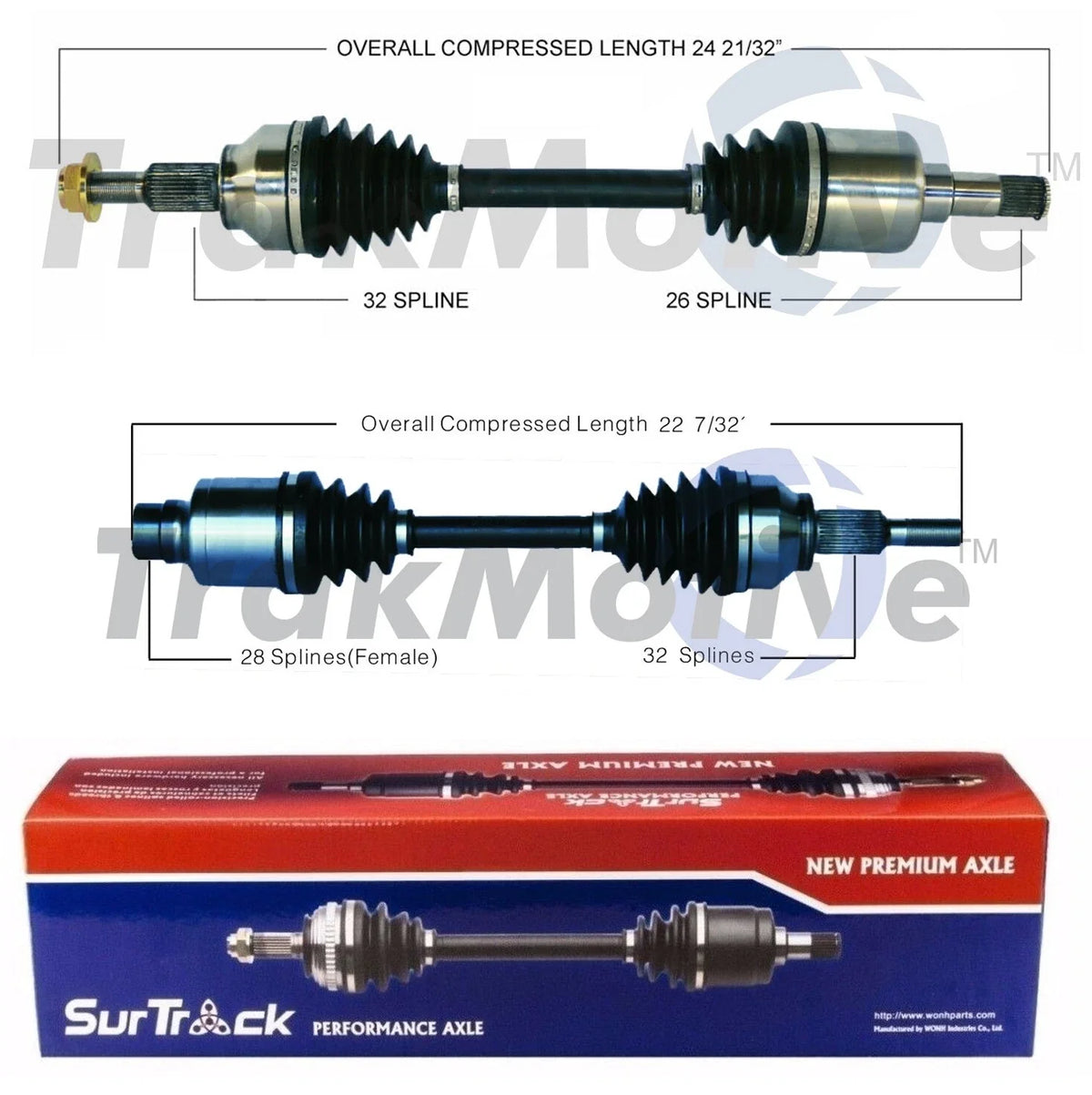 Set of 2 Front CV Axle Shafts for Dodge Caliber 2.4L Turbo (2008–2009)