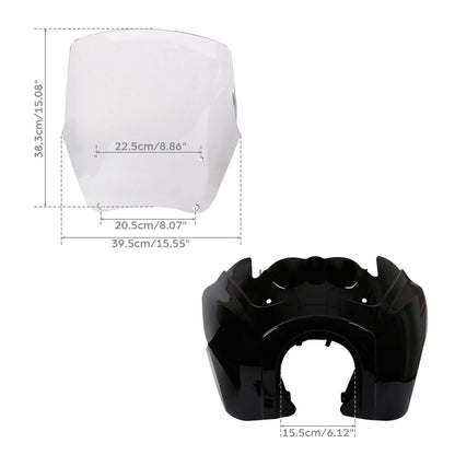 Front Upper Fairing with 15'' Windshield for Harley Dyna 2006-2017