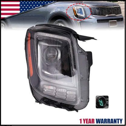 Halogen Headlight with LED Daytime Running Light for Kia Telluride 2020-2022