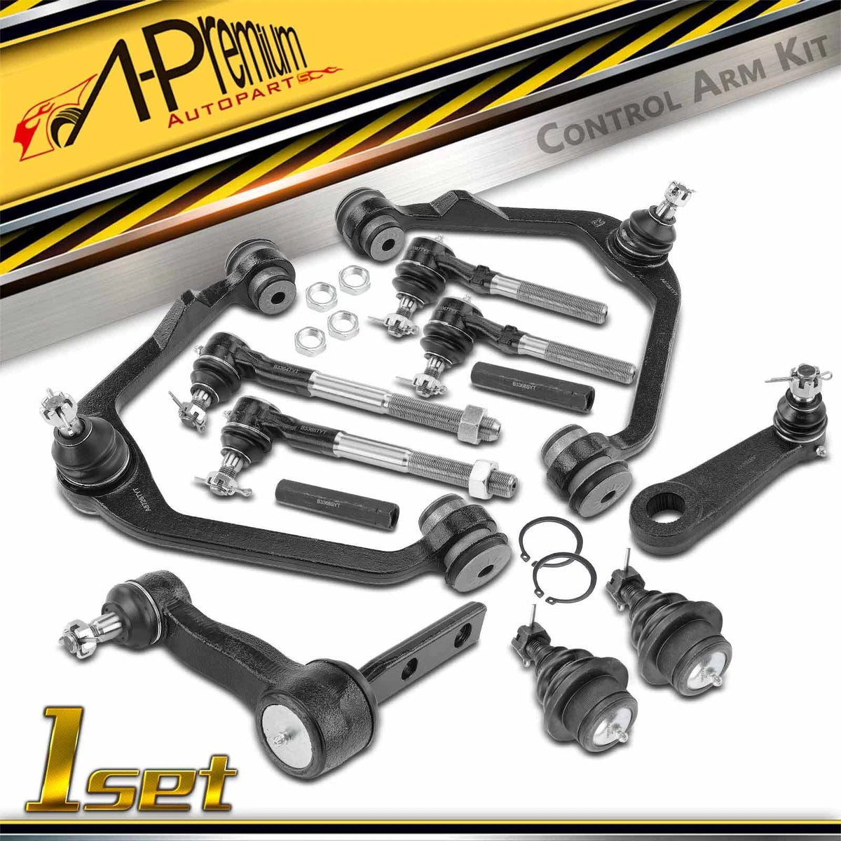 Set of 12 Front Control Arm Ball Joints Tie Rod Ends for Ford F-150 (1997–2003)