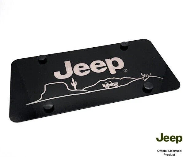 License Plate Frame Black Stainless for Jeep Wrangler JL (2018–2024)