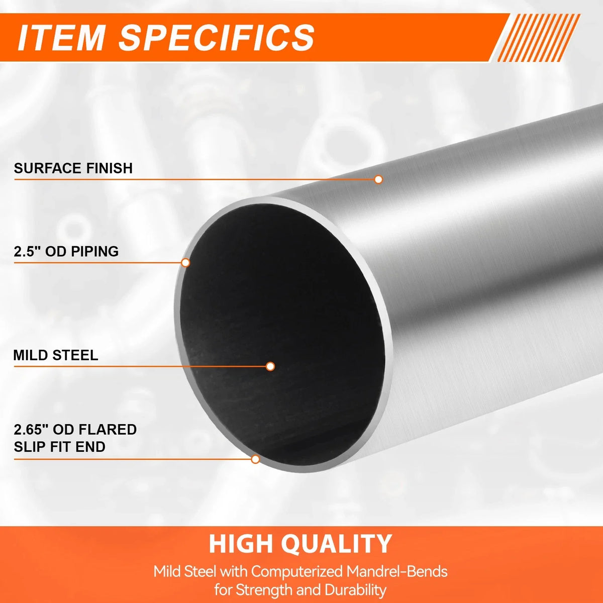 16X Slip-Fit Exhaust Pipes for (2.5" Mild Steel)