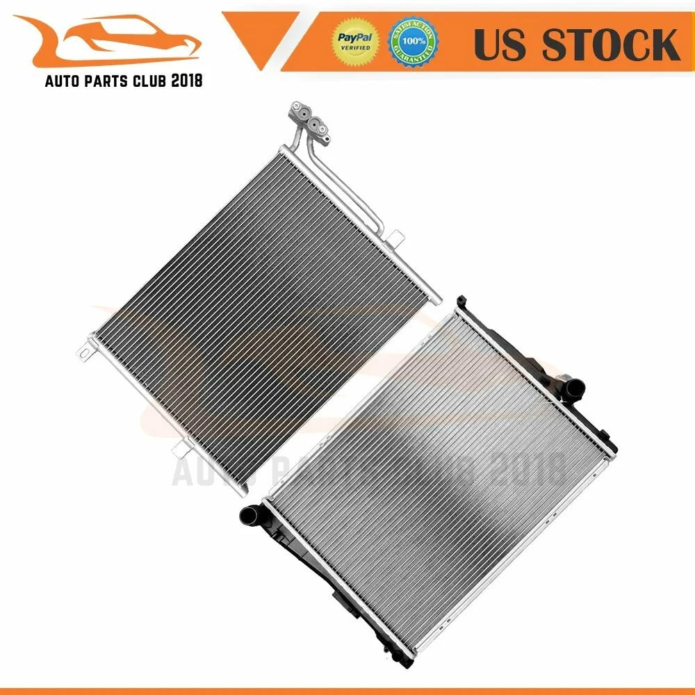 AC condenser and radiator assembly for BMW 320i (2001–2005)