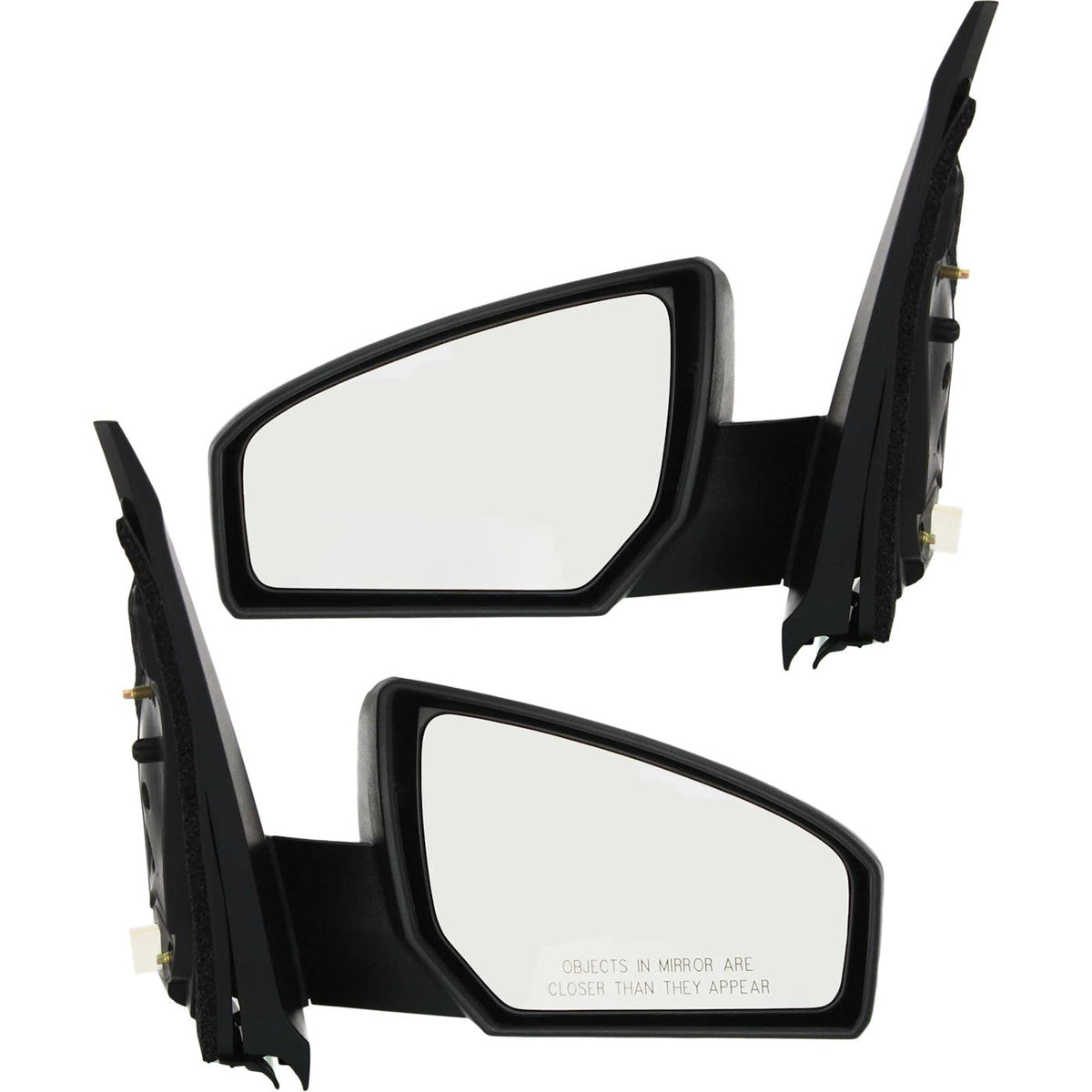 Set of 2 Black Power Side View Door Mirrors for Nissan Sentra (2007–2012)