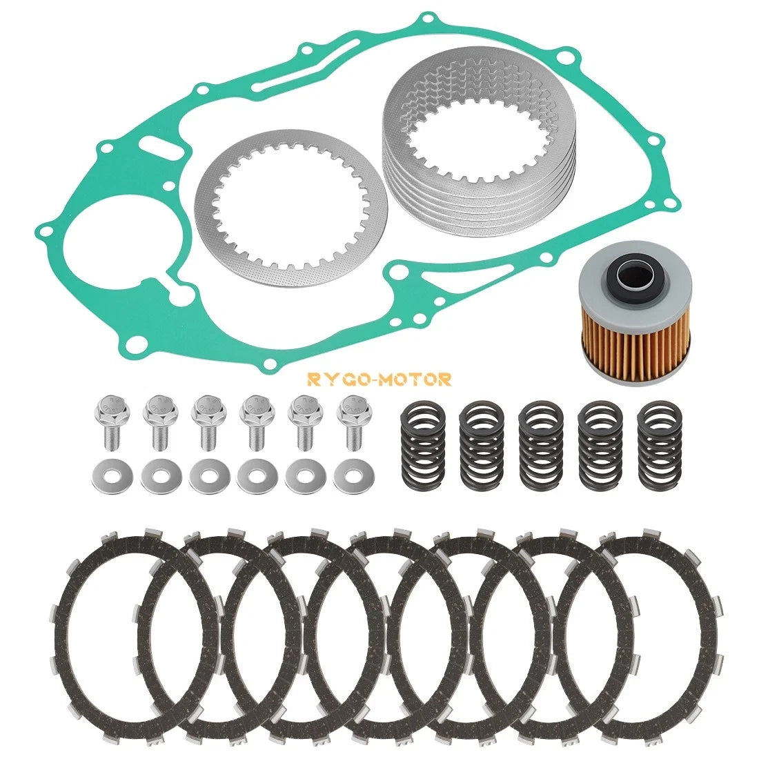 Clutch Friction Plates and Steel with Gasket for Yamaha XVS650 V-Star 98-16