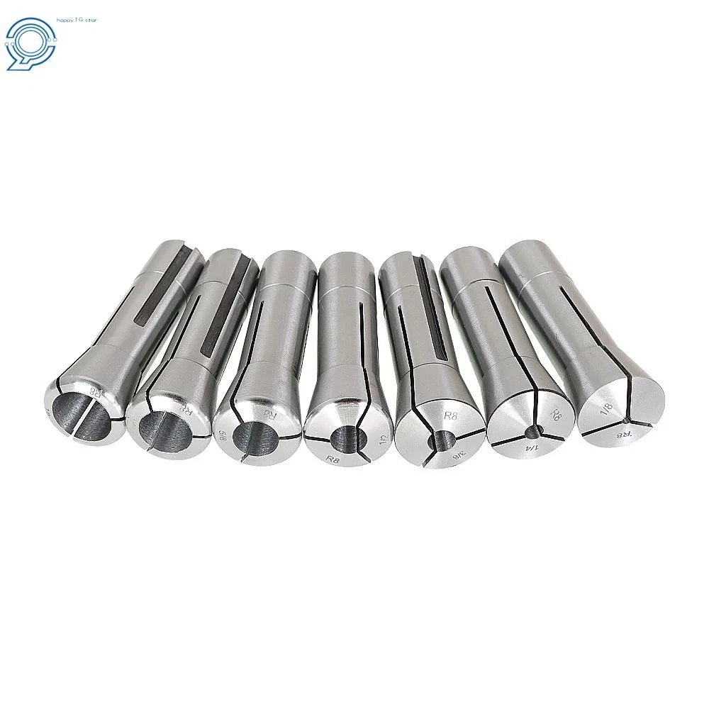 7 Piece R8 Collet Set for