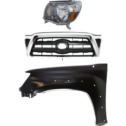 Headlight Kit for Toyota Tacoma (2005–2008) Left LH Halogen CAPA Type 1 4WD