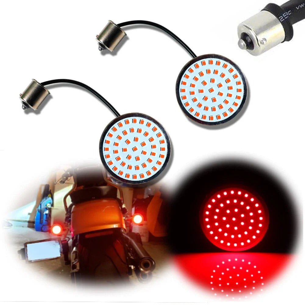 2X 2" Bullet Red LED Rear Turn Signal Lights for Harley Davidson