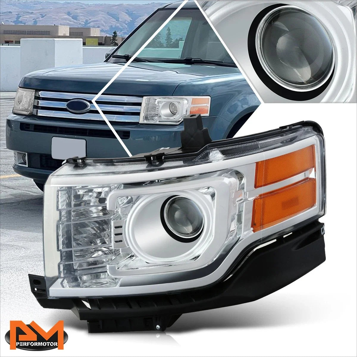 Chrome HID Projector Headlight Lamp Left Side for Ford Flex 2009-2012