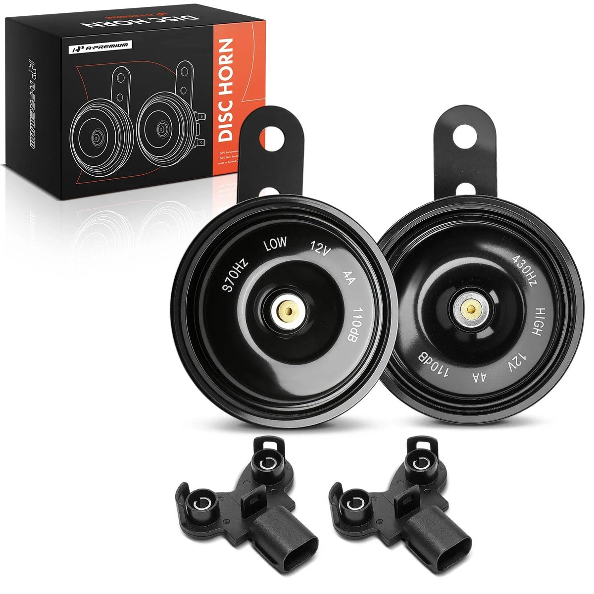 2Pcs Black Metal Disc Horn for Honda Civic CR-V
