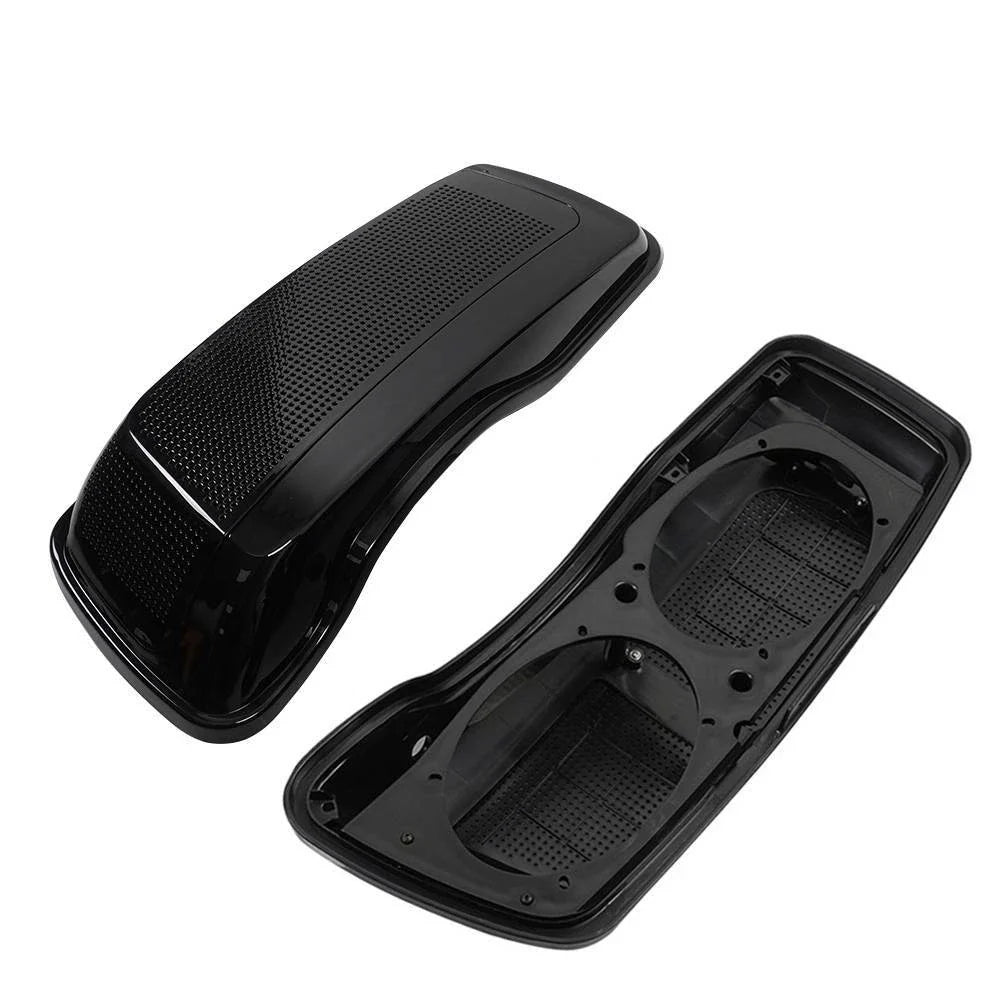 Dual 6x9" Speaker Saddlebag Lids for Harley Touring 2014-2022 - Vivid Black