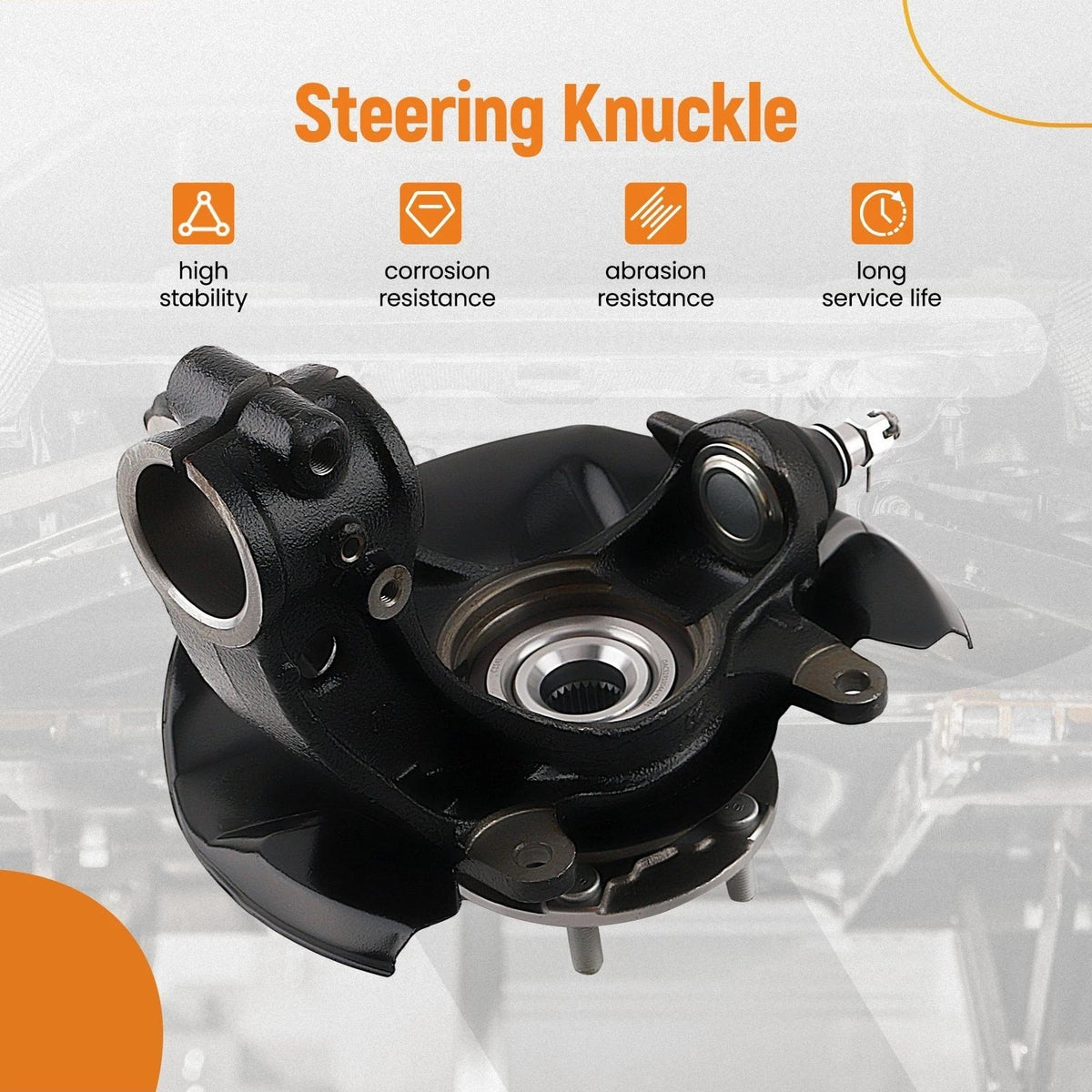 Front Steering Knuckle & Wheel Bearing Hub Assembly Pair for Honda Accord