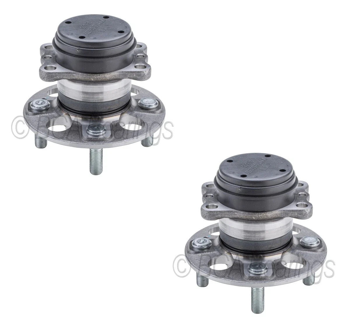 Set of 2 Rear Wheel Bearing & Hub Assemblies for Hyundai Accent, Kia Rio