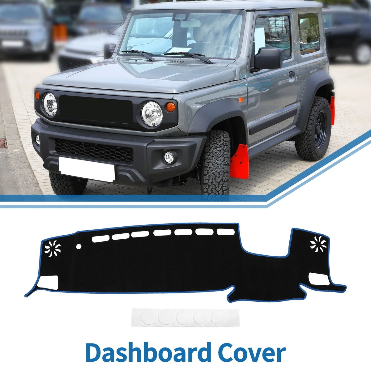Dashboard Cover Mat for Toyota Highlander (2021–2024) HUD Black Blue