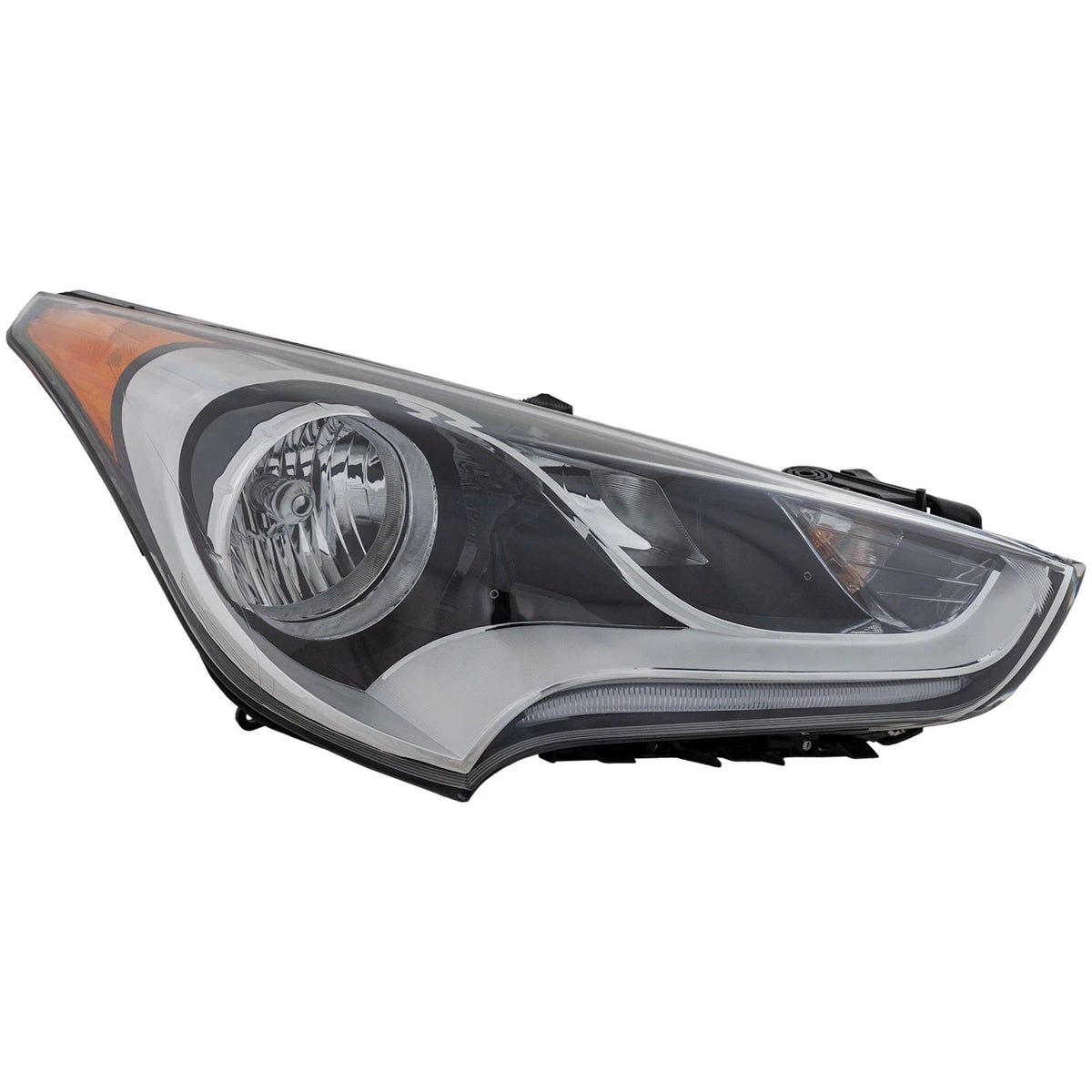 Passenger Side Headlight for Hyundai Veloster (2012–2017) Halogen, With Bulb