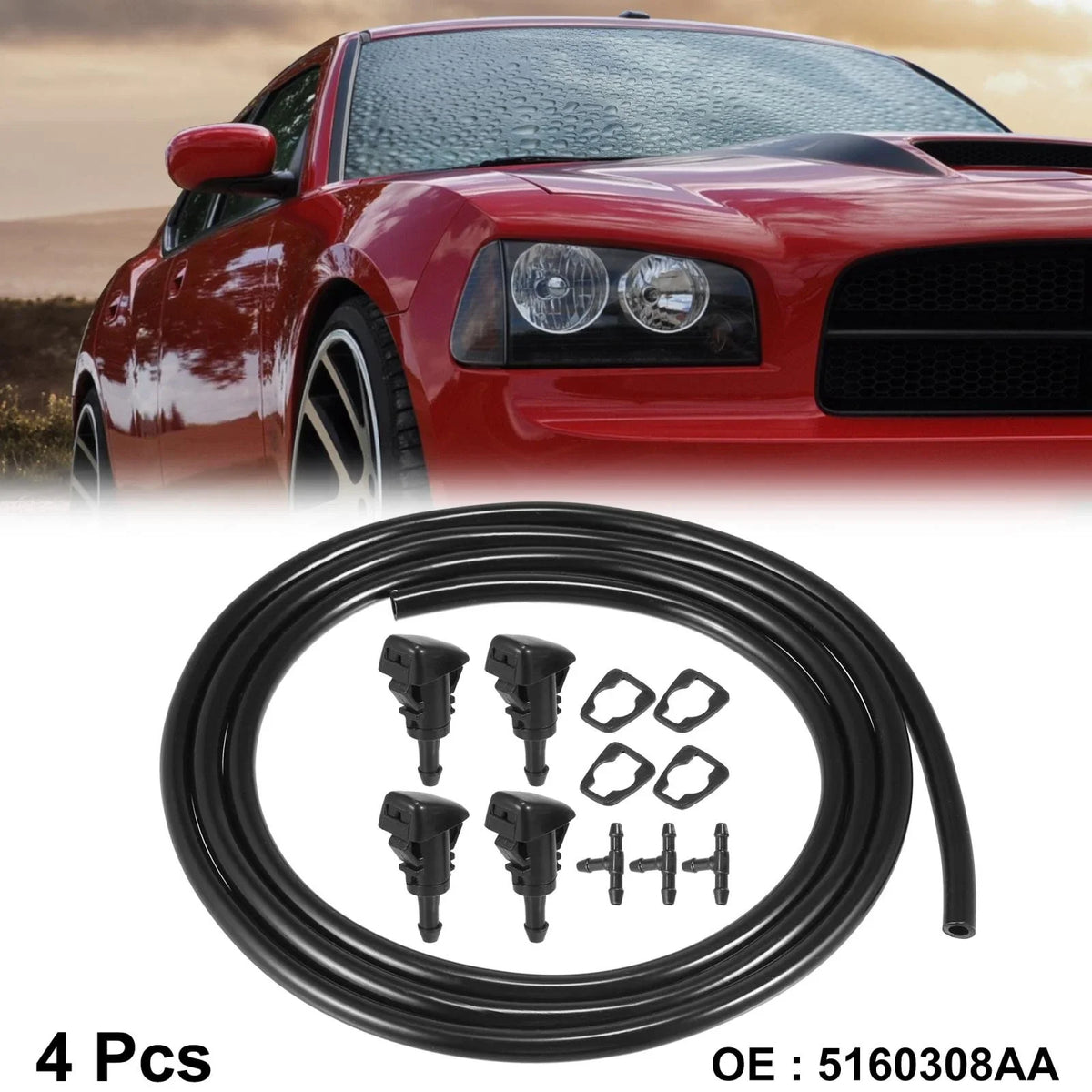 Set of 4 Front Windshield Washer Nozzles for GMC Envoy (2002–2009) 15878745
