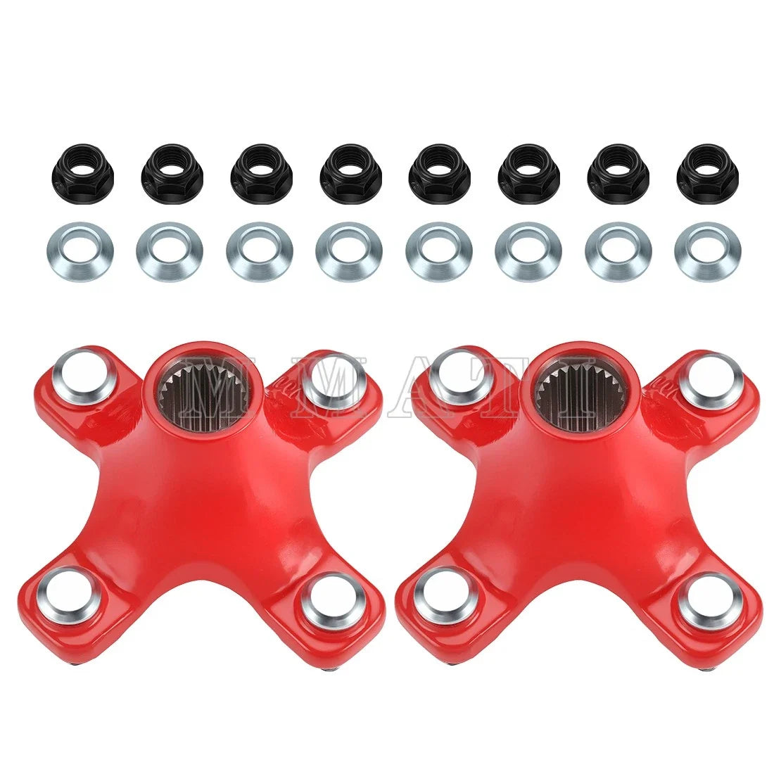2X Rear Red Wheel Hubs w/Nuts for Honda TRX250 300 400 X EX TRX450R TRX450ER