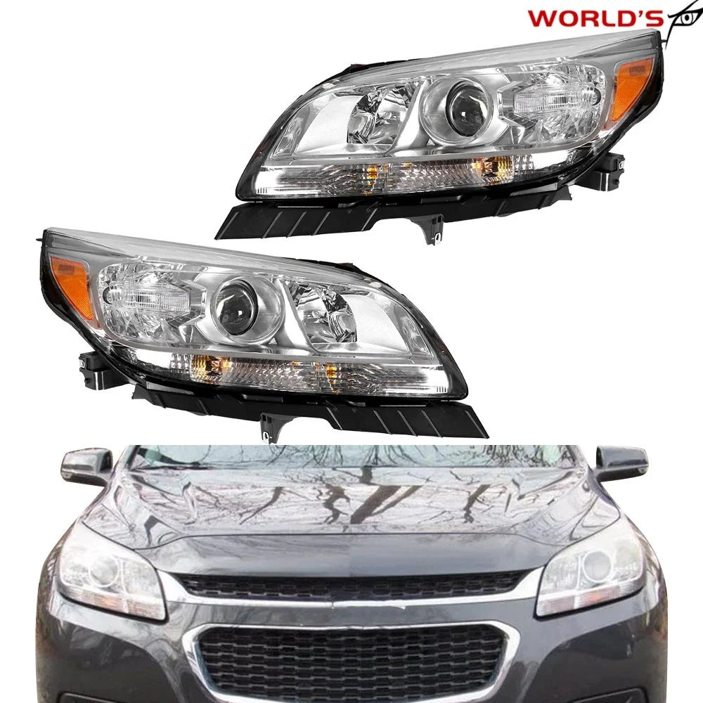 Halogen Headlights Pair for Chevy Malibu (2013–2015) Chrome