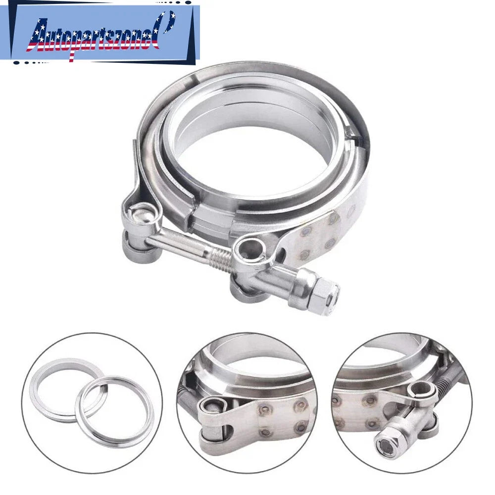 2Pcs Exhaust Downpipe V-band Clamp Flange Kit for