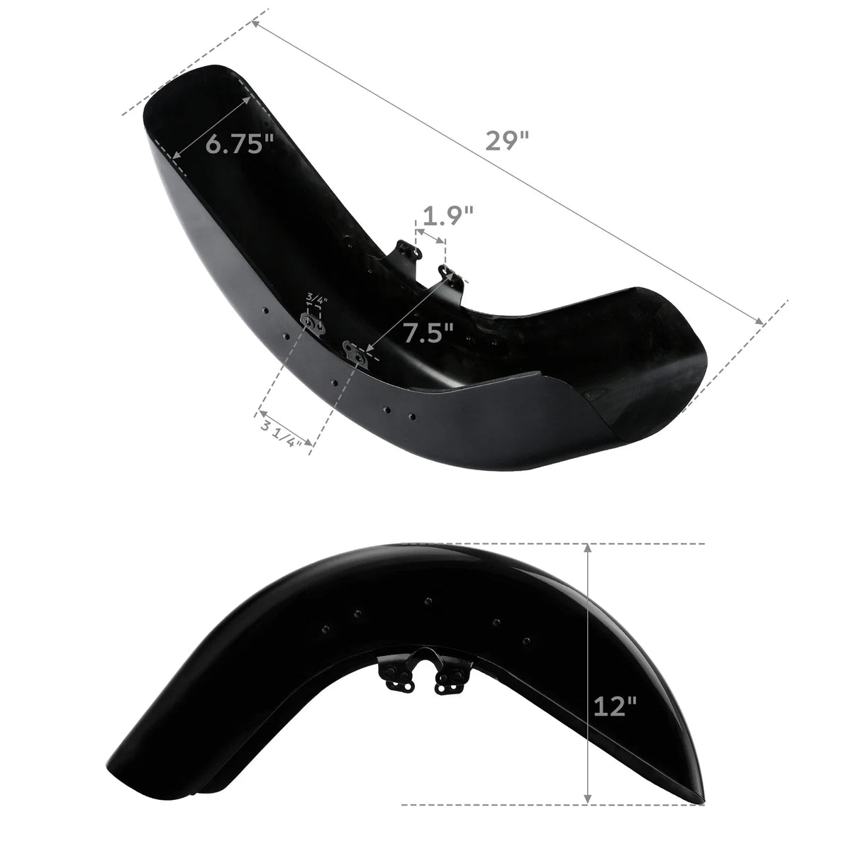 Front Fender for Harley Touring Street Road Glide (2014–2023) Vivid Black