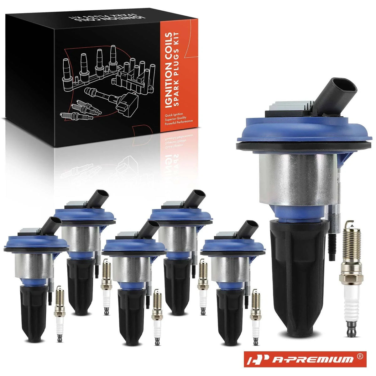 Set of 6 Ignition Coils & 6 Iridium Spark Plugs for GMC Envoy (2002–2009)