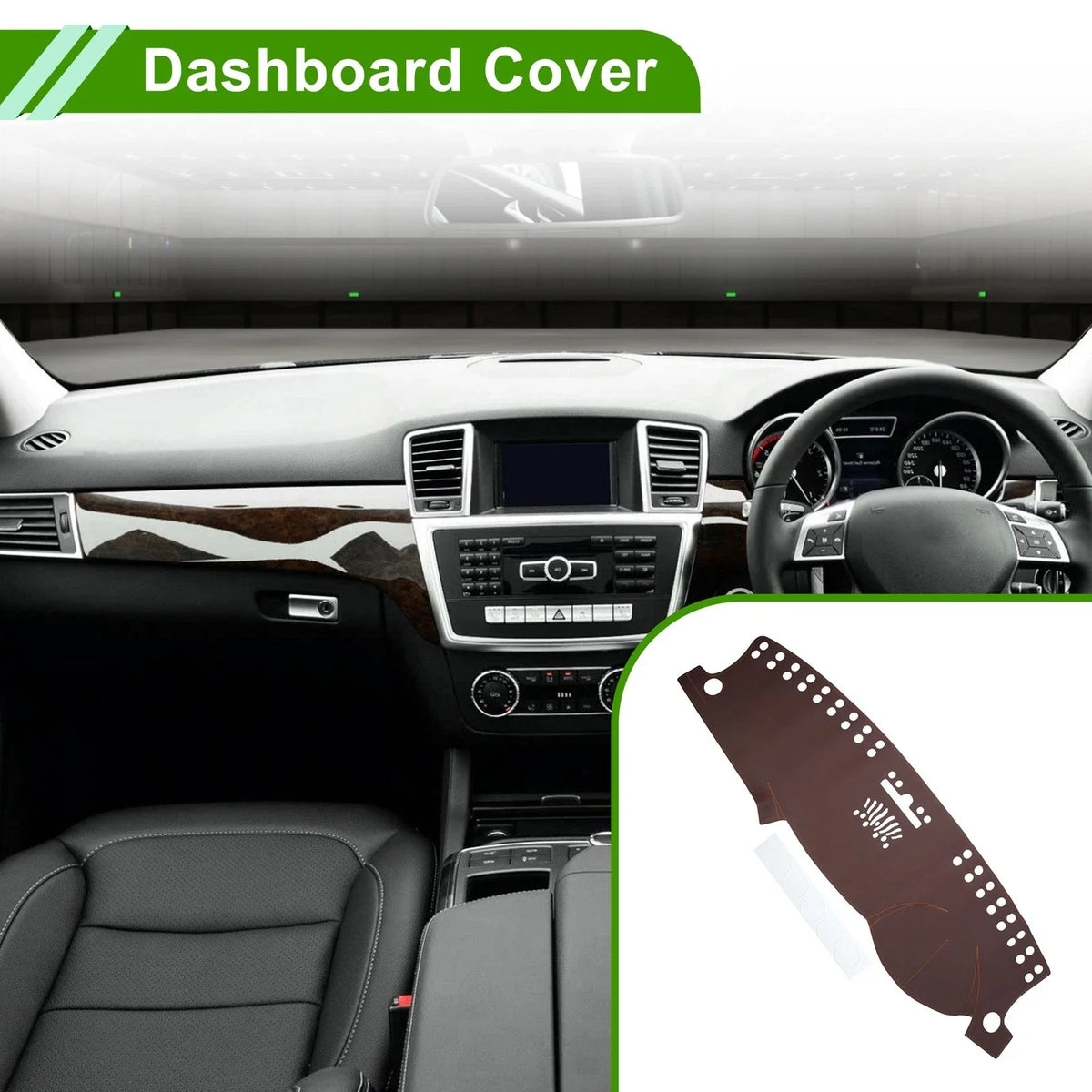 Dashboard Cover for Mercedes-Benz ML-Class (2014) Dash Mat Carpet Brown