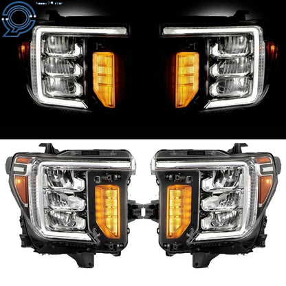 Full LED Headlight Set w/LED Signal for GMC Sierra 2500/3500 HD (2020-2023)