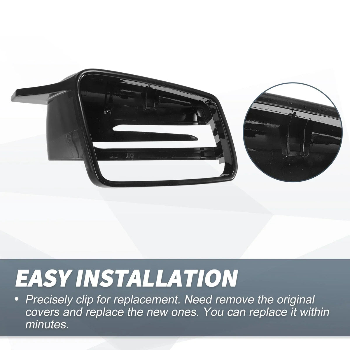 Glossy Black Rearview Mirror Cap for Mercedes-Benz W246 W176 C117