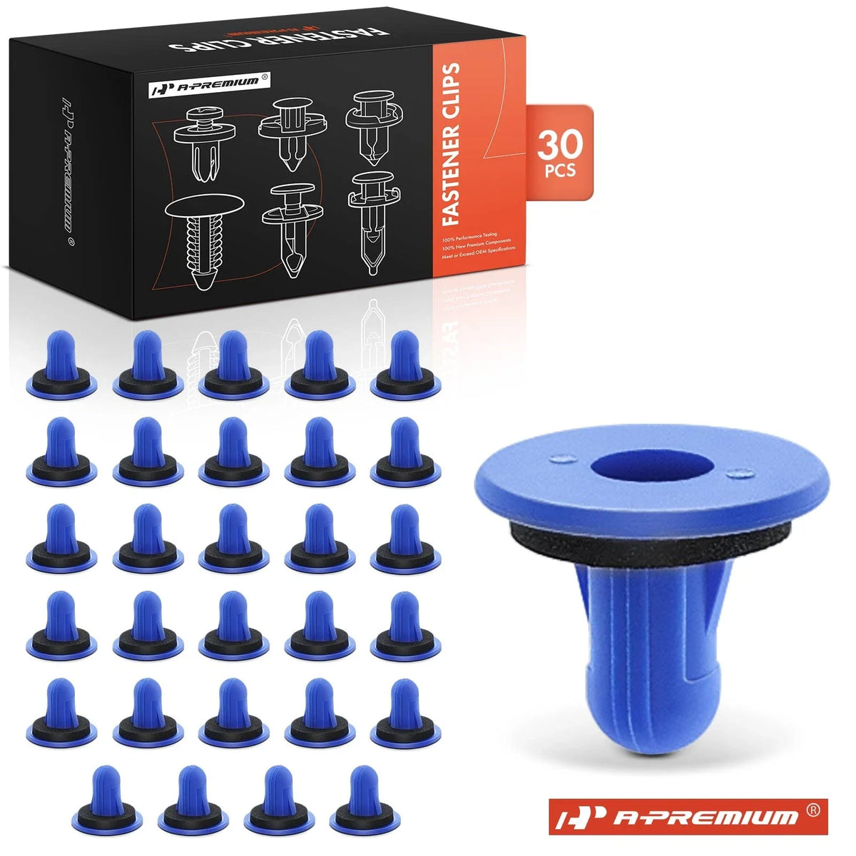 30Pcs 8mm Nylon Tail Light Grommet Clips for Honda
