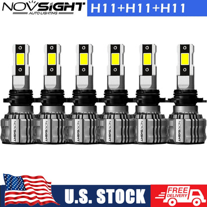 Set of 6 H11 LED Headlight Bulbs for 2014-2016 Chevrolet Impala Limited