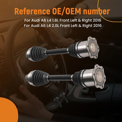 Pair Front CV Axle Shaft for Audi A6 A7 A8 Quattro S6 S8 Q5 RS7 (2012–2023)