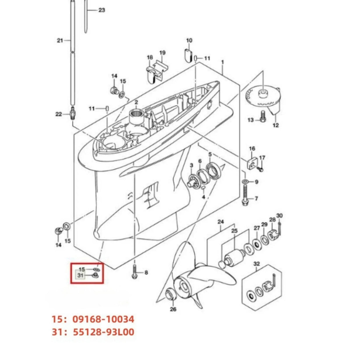 Drain Plug for Suzuki Marine (55128-93L00, 18-4703)