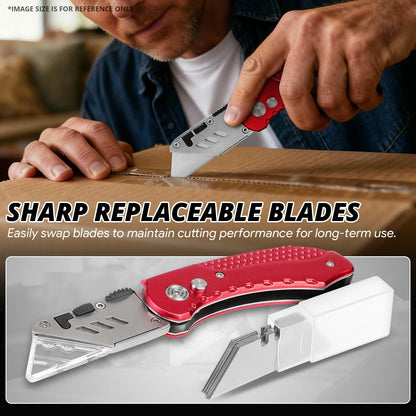 4 Pcs Utility Knife Set with 8 Blades - Retractable Design