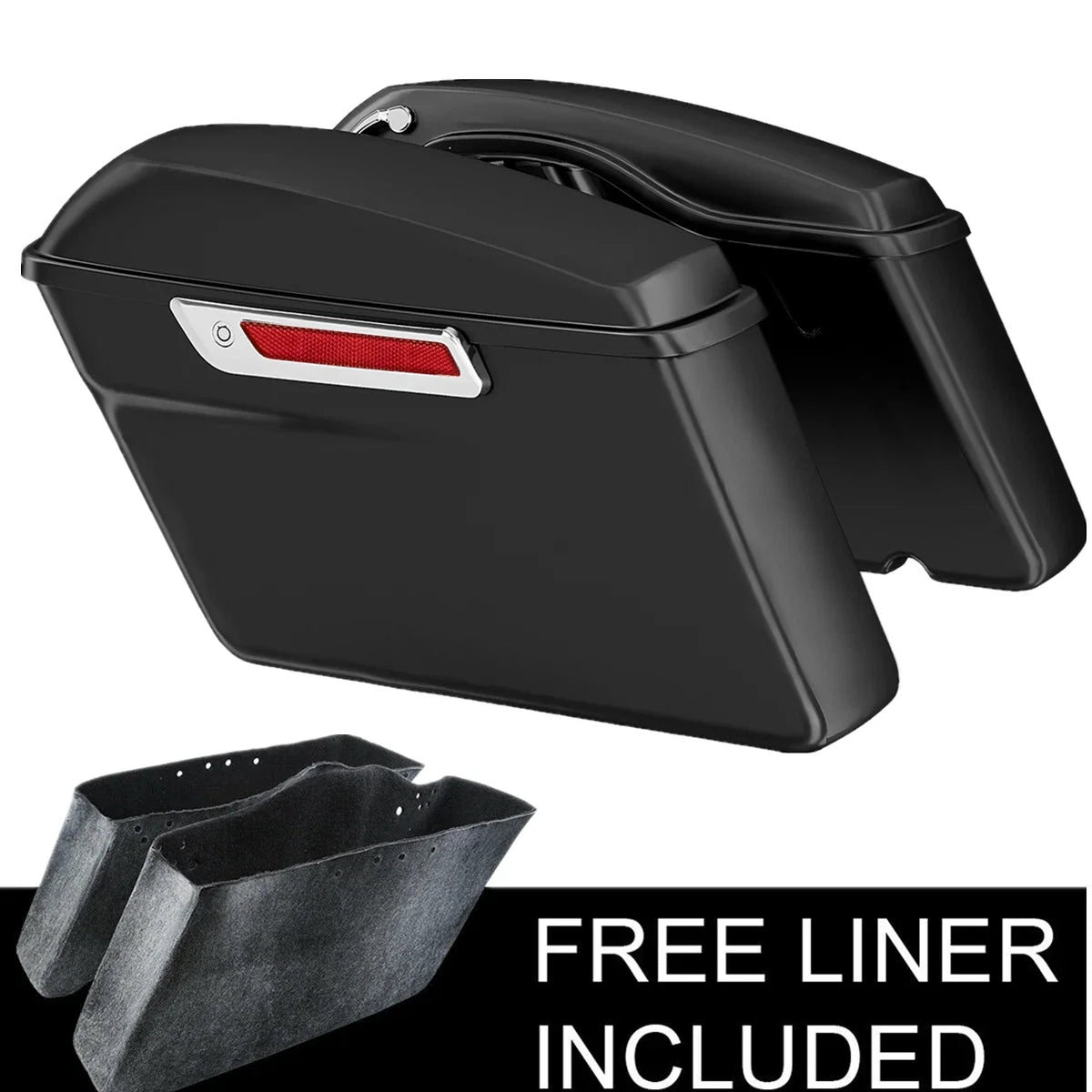Matte Hard Saddle Bags with Conversion Brackets for Harley Softail FLST (1984–2017)