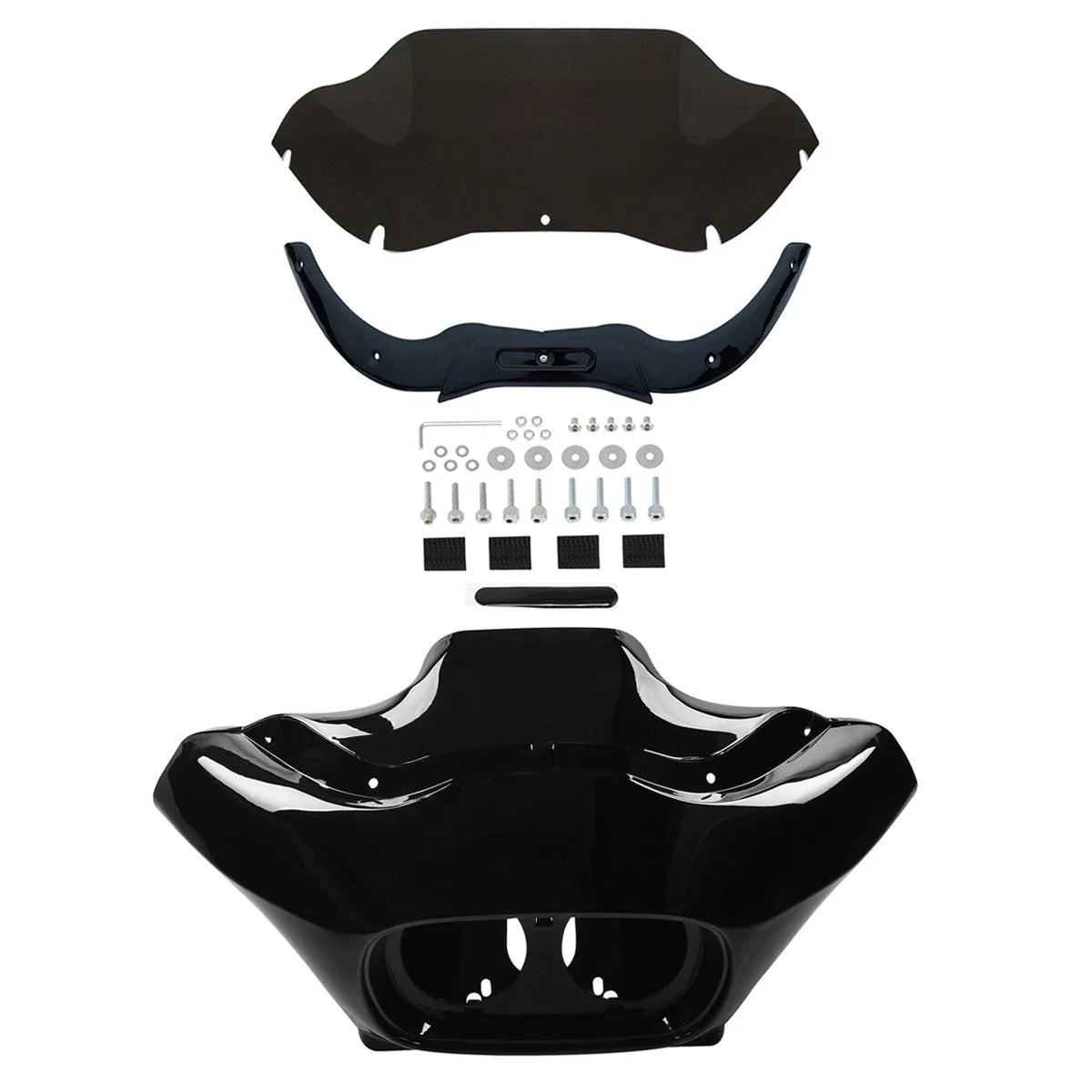 Windscreen Trims Black Inner Outer Fairings for Harley Road Glide 1998–2013