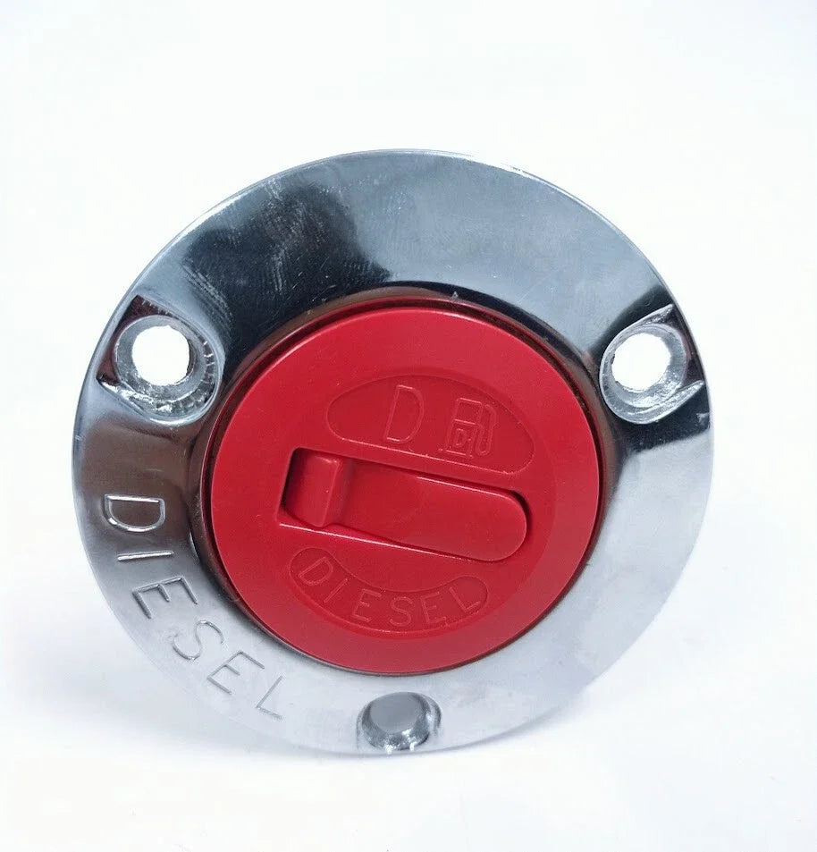 2'' Chrome Diesel Fuel Gas Deck Fill for Marine Boat with Keyless Red Cap