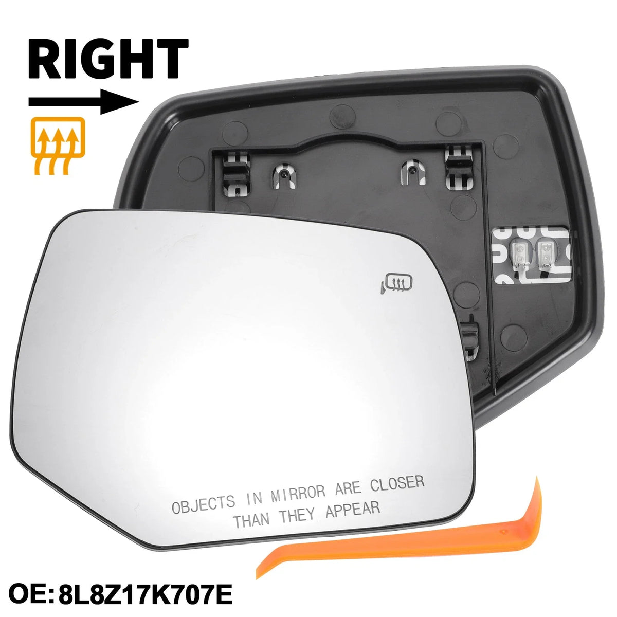 Heated Right Passenger Side Mirror Glass for Ford Escape (2008–2012)