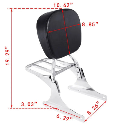 Sissy Bar Backrest Luggage Rack for Harley Heritage Softail FLST (1984–2017)