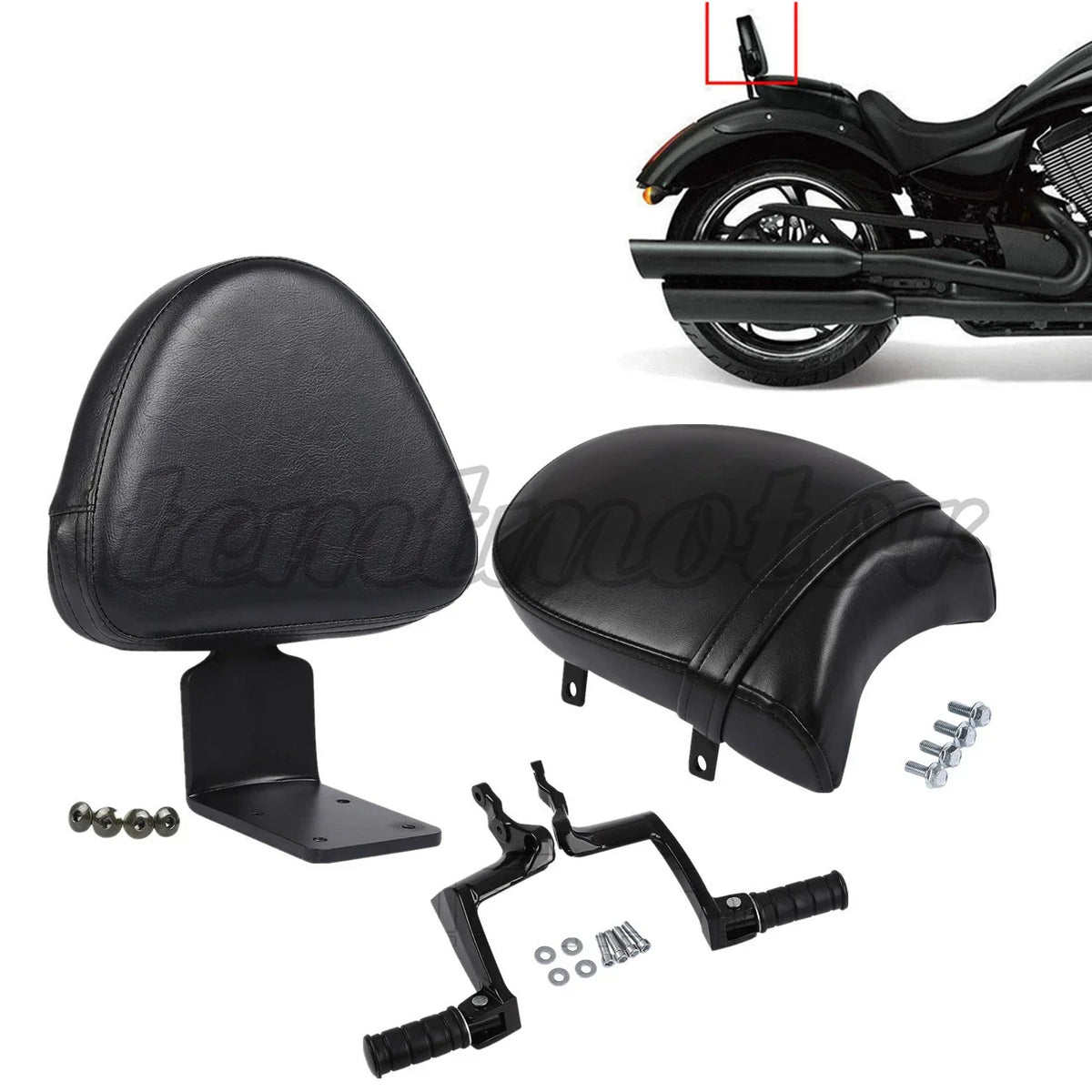 Rear Backrest Sissy Bar with Foot Pegs for Victory Vegas 2003-2017