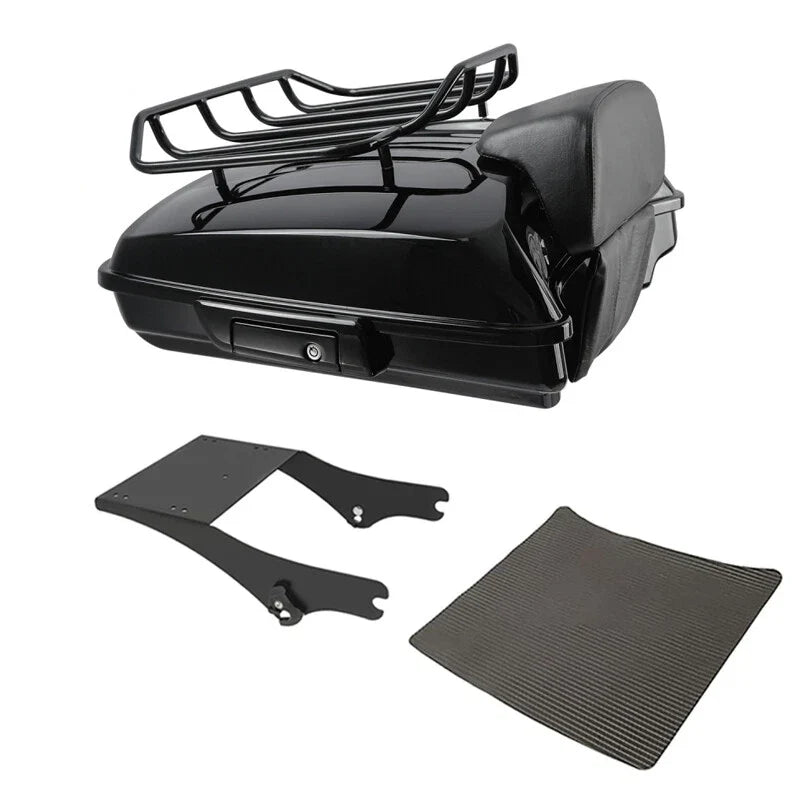 Trunk Backrest Mount Rack Black Razor for Harley Electra Glide 1997-2008