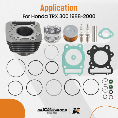 Top End Kit with Cylinder Piston Rings Gasket for Honda TRX300 (1988–2000)