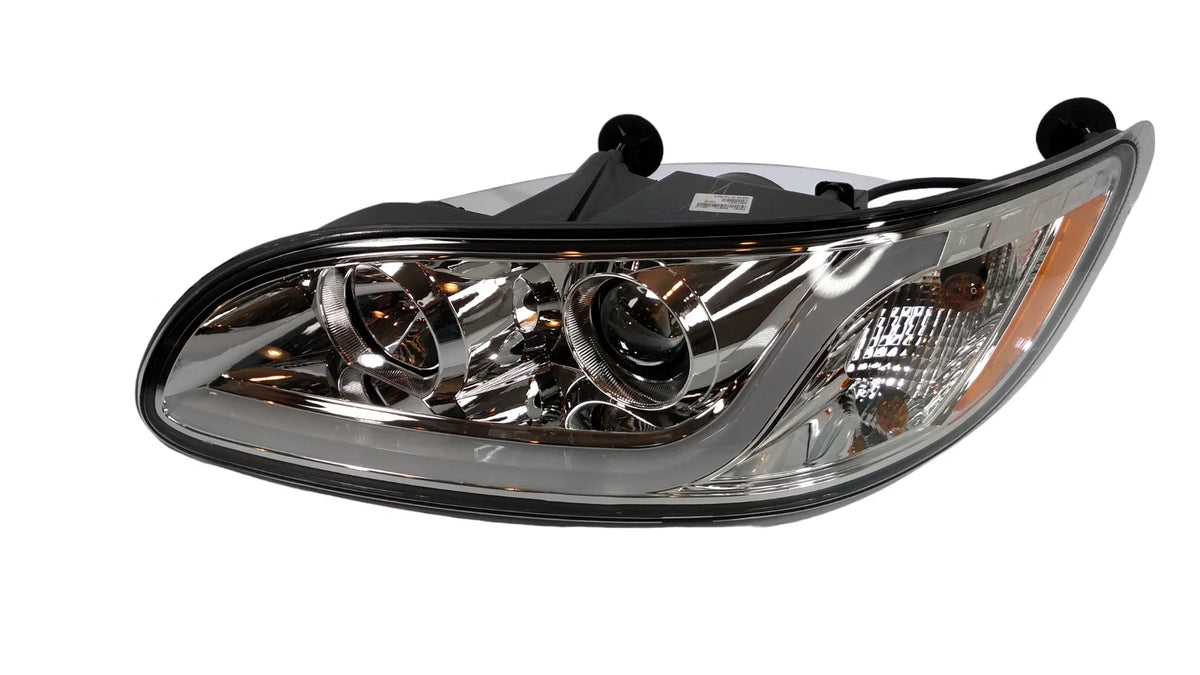 Left Chrome Headlight Dual Function LED for Peterbilt 382 384 386 387