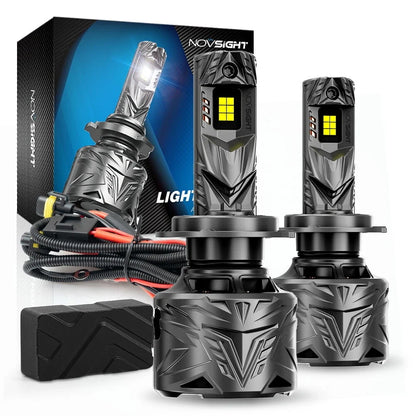 2X H7 LED Headlight Bulbs - 30000LM, 6500K for High/Low Beam