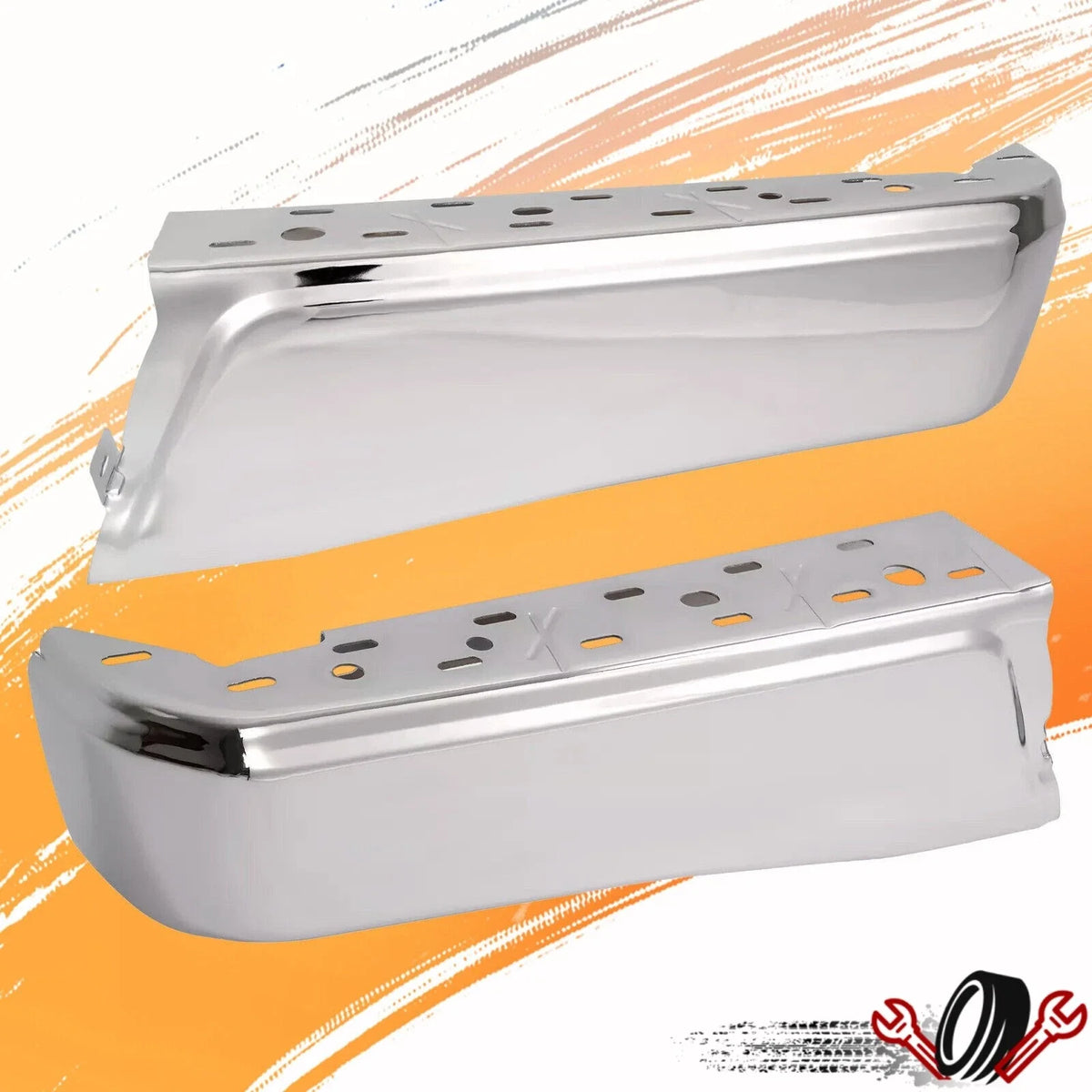Pair Rear Bumper End Caps for Ford F-150 (2015–2020) Chrome