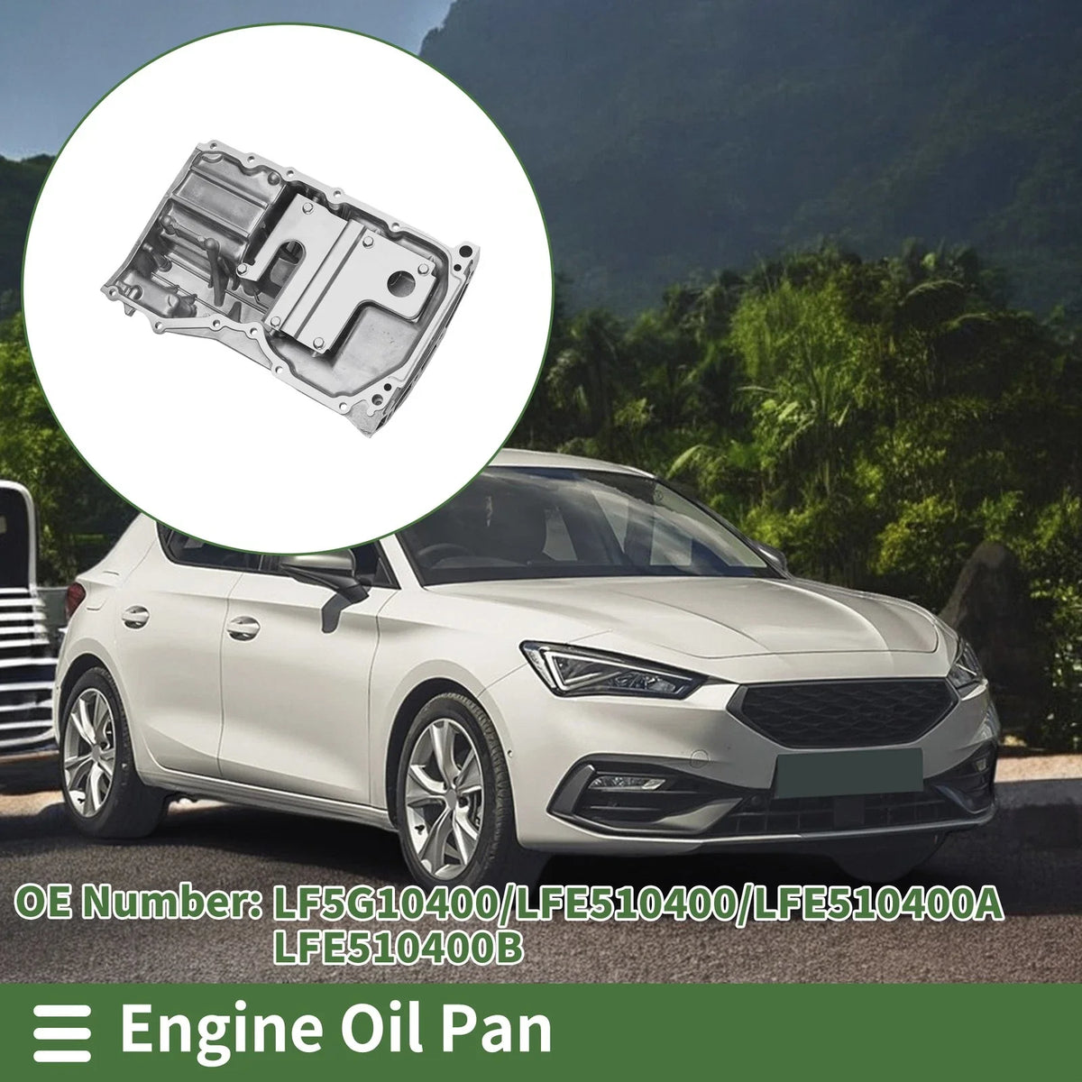 1 Pc Engine Oil Pan for Mazda 3 (2012–2013) LF5G10400 Aluminum Silver Tone