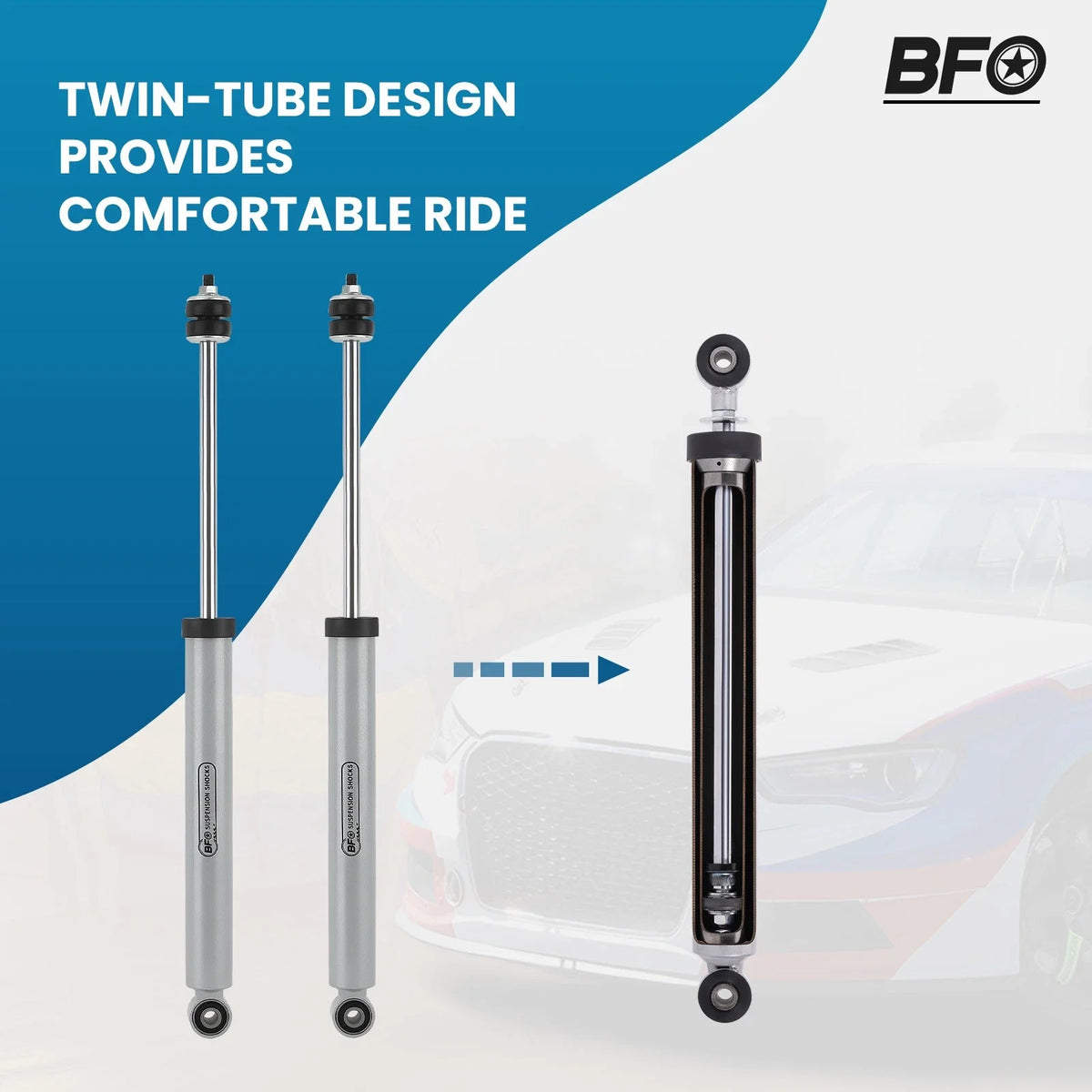 Set of 2 Front Shock Absorbers for Ram 2500 3500 4WD (2010–2022) 3"-4.5" Lift Kit