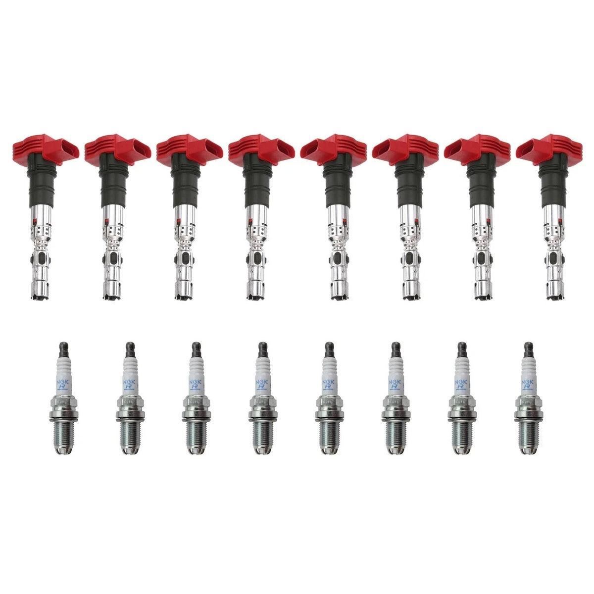 Set of 8 Ignition Coils & NGK Platinum Spark Plugs for Audi A6 A8 S4 S6 S8