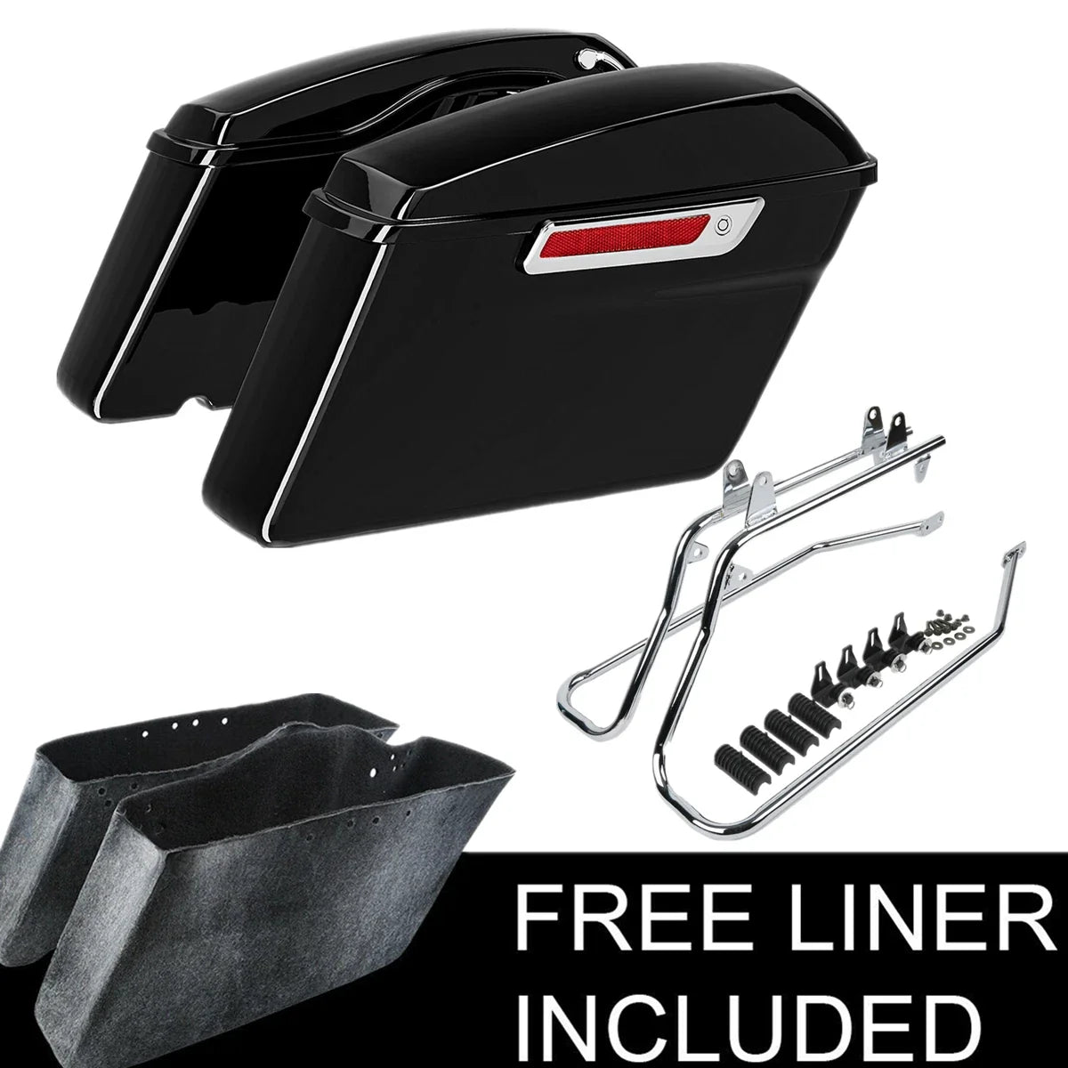 Saddle Bag Set with Brackets for Harley Softail (1984–2017)